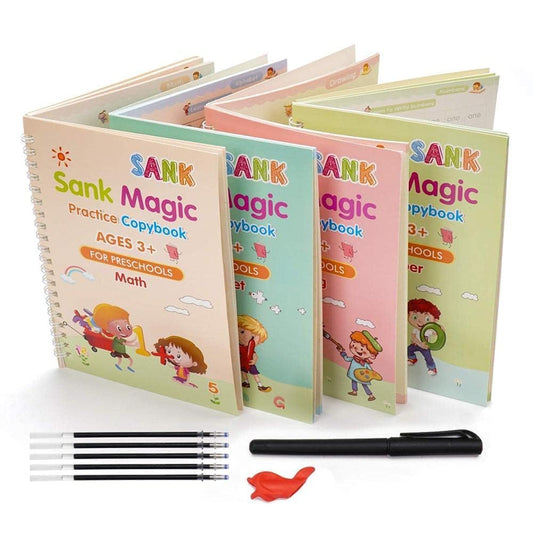 Sank Magic Book Magic Practice Copybook (4 BOOK + 10 REFILL+ 1Pen 1+Grip)