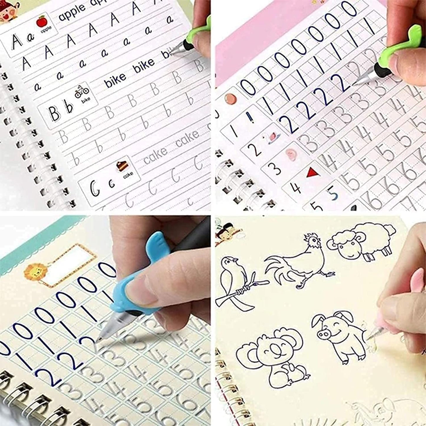 Sank Magic Book Magic Practice Copybook (4 BOOK + 10 REFILL+ 1Pen 1+Grip)