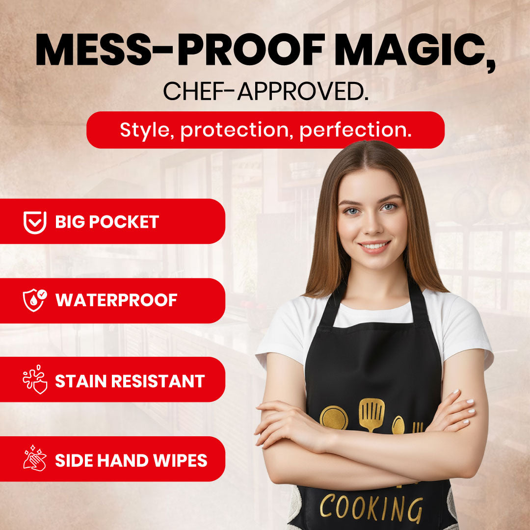 ✨ Premium Multipurpose Waterproof Kitchen Apron | Buy 1 Get 1 FREE 🎉