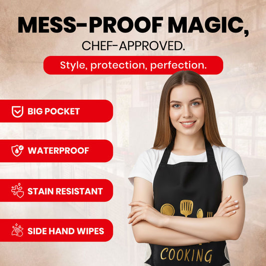 ✨ Premium Multipurpose Waterproof Kitchen Apron | Buy 1 Get 1 FREE 🎉
