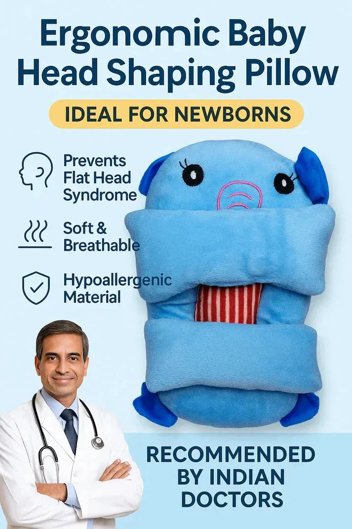 Baby Shaping Head Support Pillow – Soft, Breathable & Anti-Flat Head Pillow
