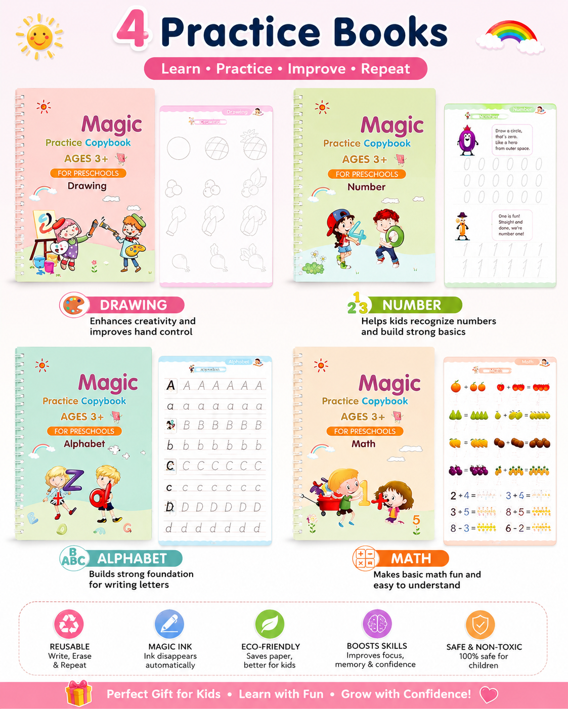 ✍️ SANK Magic Copybook Set  Improve Handwriting in Just 15 Minutes a Day